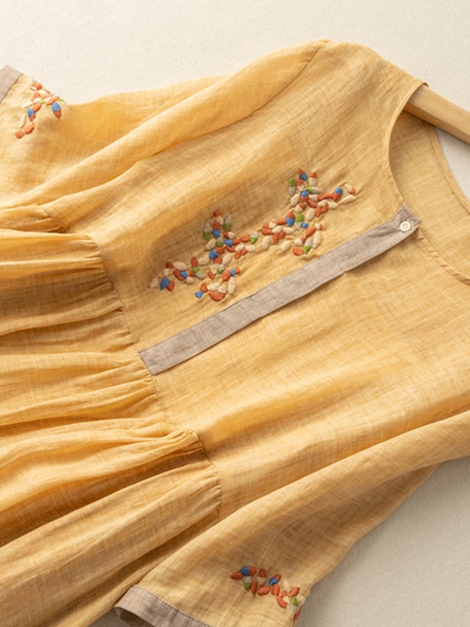 Abito Estivo Vintage in Lino per Donne | Midi