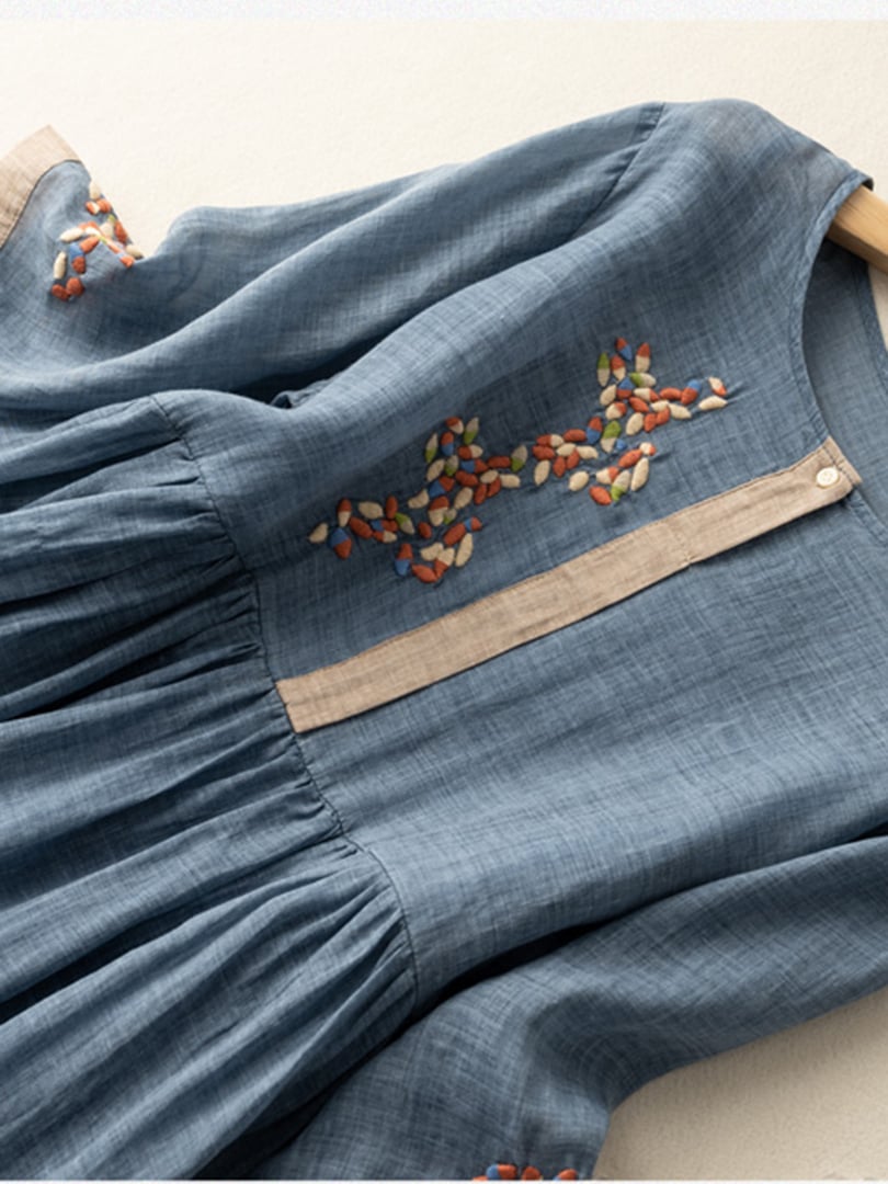 Abito Estivo Vintage in Lino per Donne | Midi