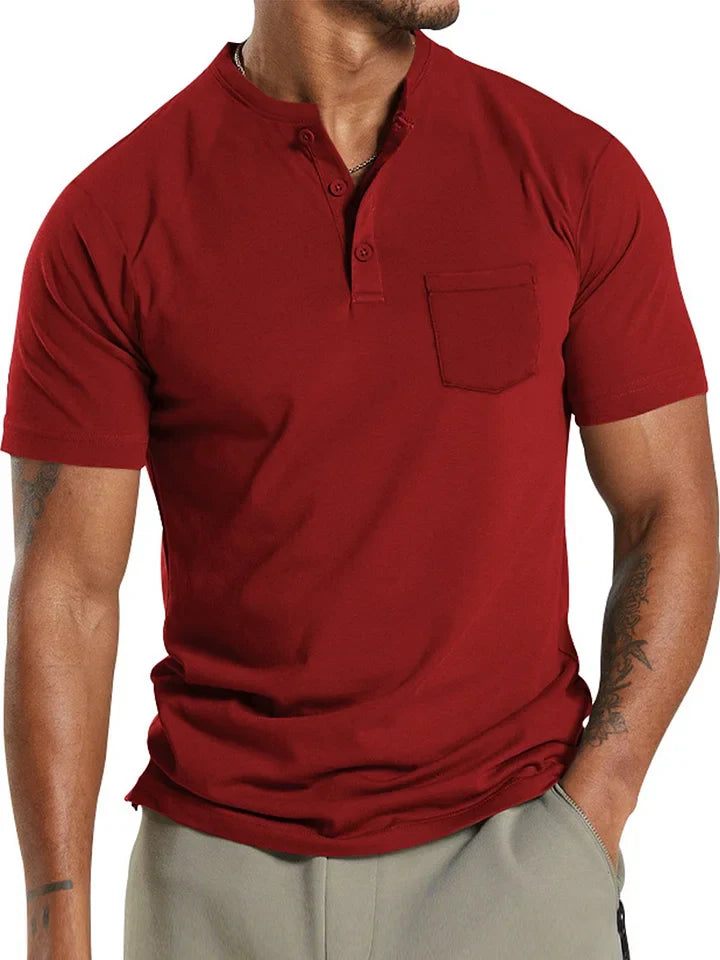 Heren Sportief T-shirt | Stehkragensluiting