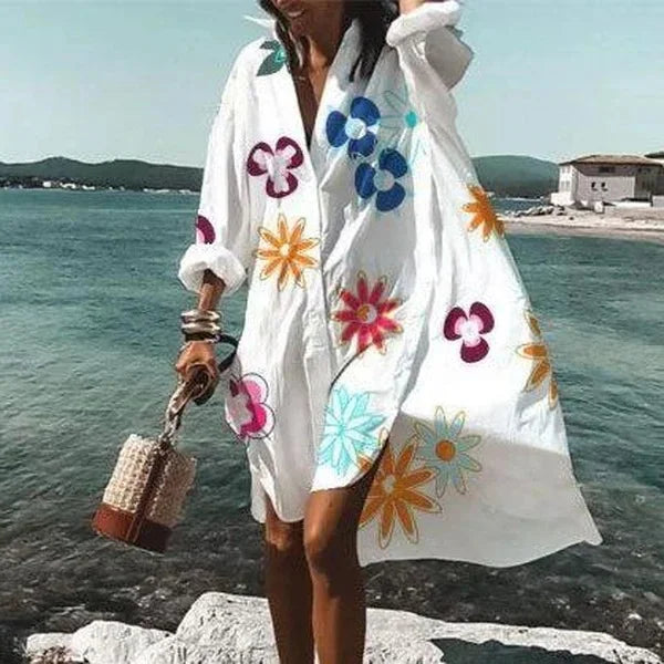 Dames Luchtige strandjurk met blouselook | Mini
