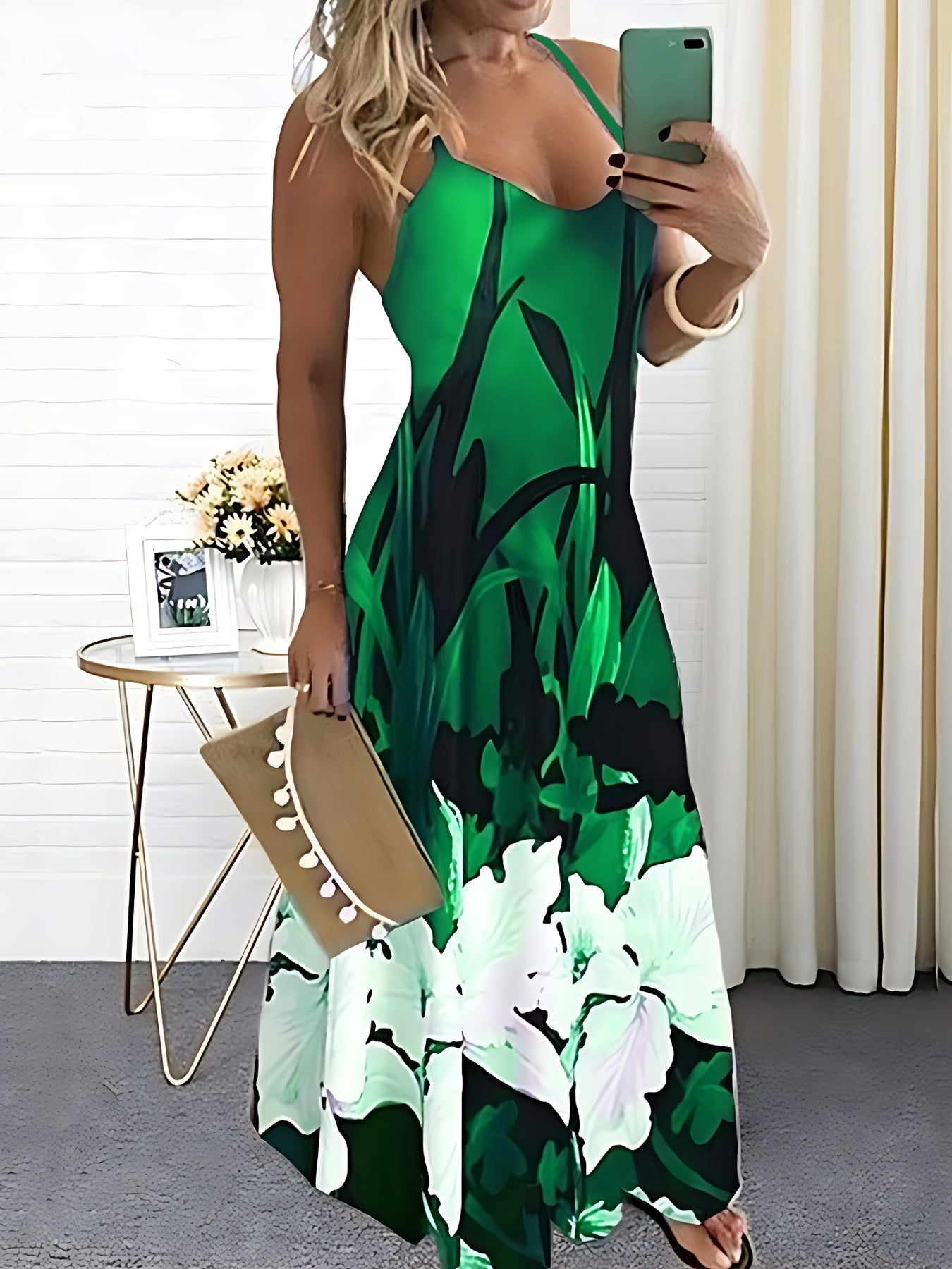 Dames Elegante maxi zomerjurk met tropische print | Maxi