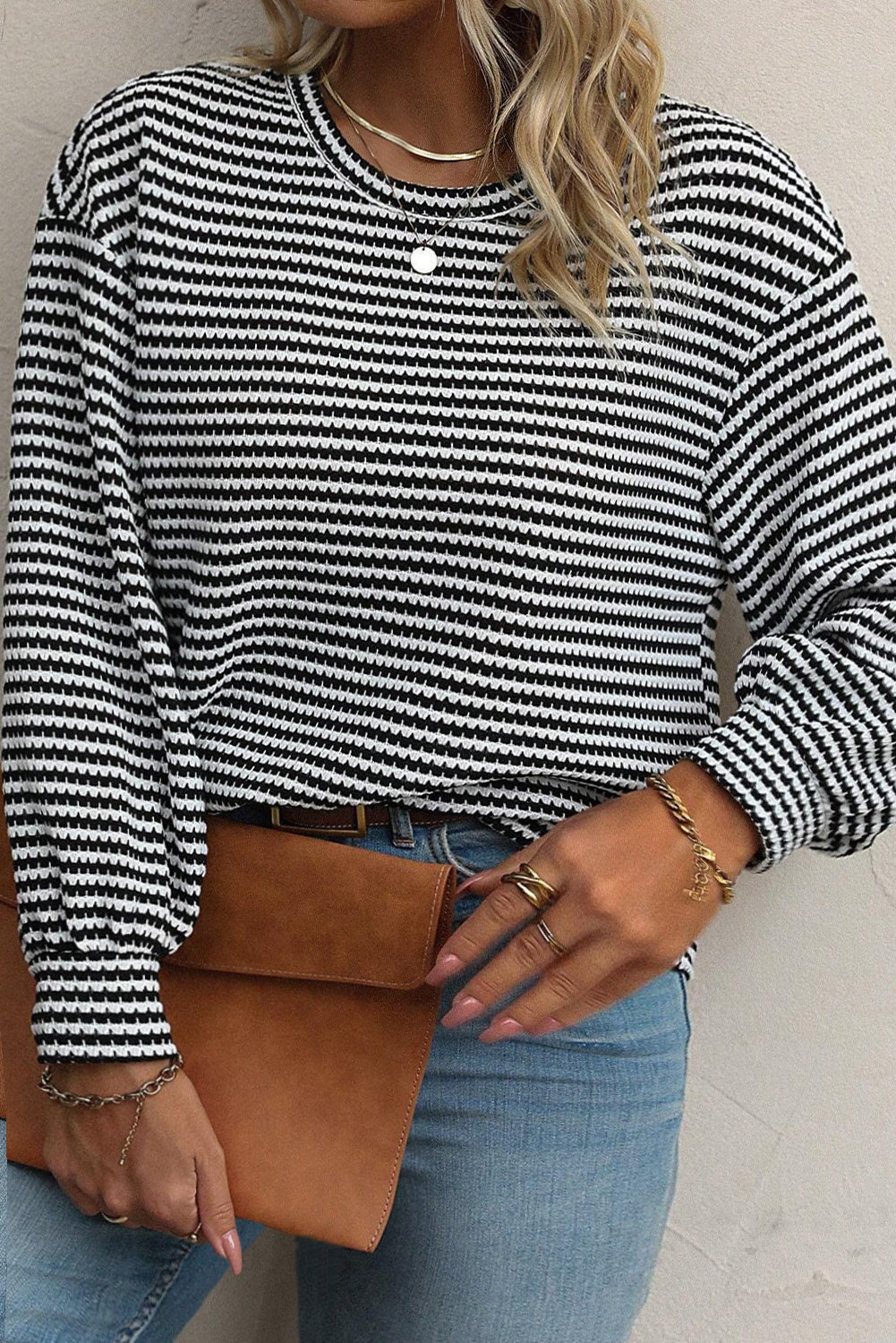 Dames Zomer Pullover | Langarm, Gestreept