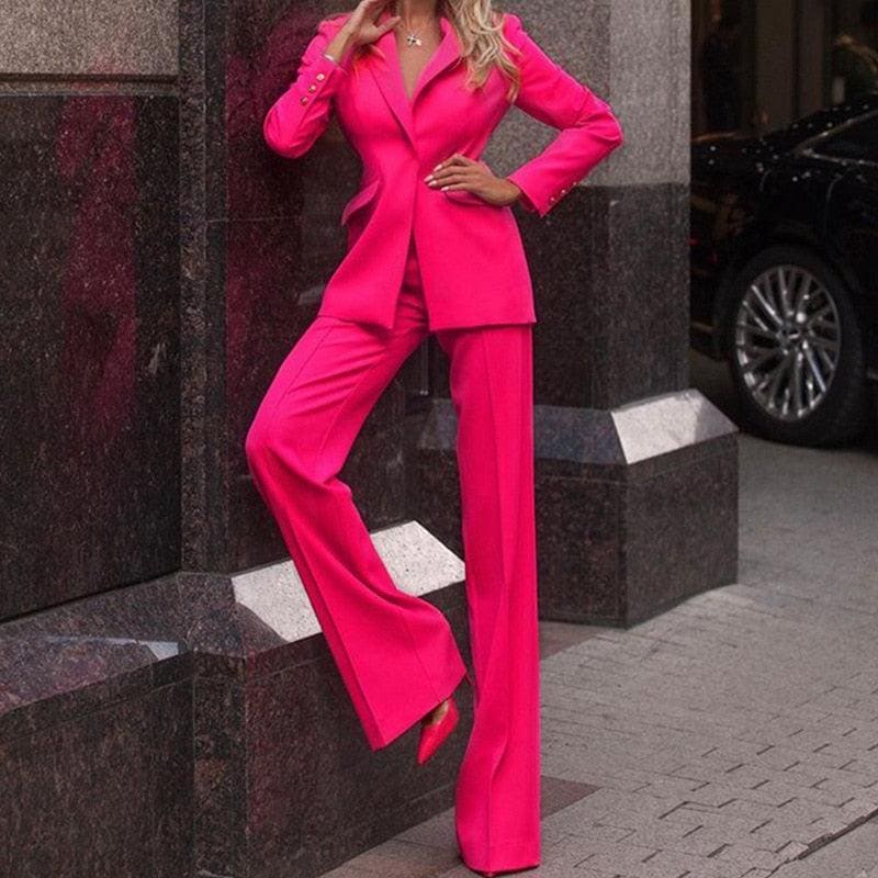 Dames Zomer Tweedelig Pak | Diepe Hals, Met Broek