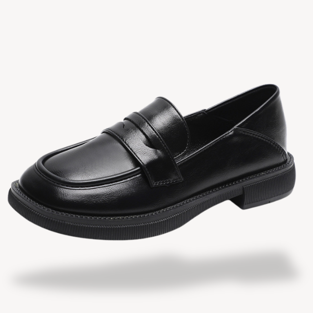 Dames Zomerse Leren Loafers | Elegant, Zwart