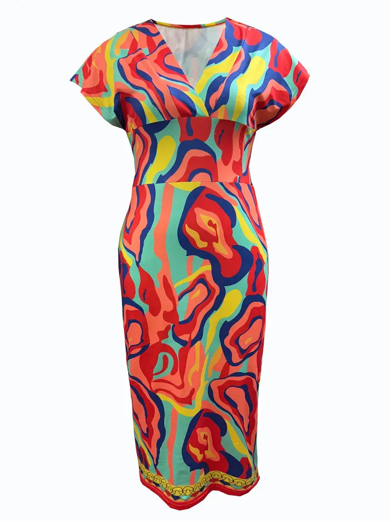 Dames Denim patchwork zomerjurk | Midi