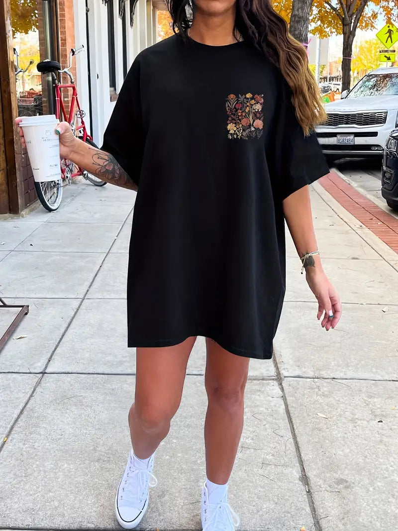 Dames Zomer T-shirt | Lang, Bedrukt