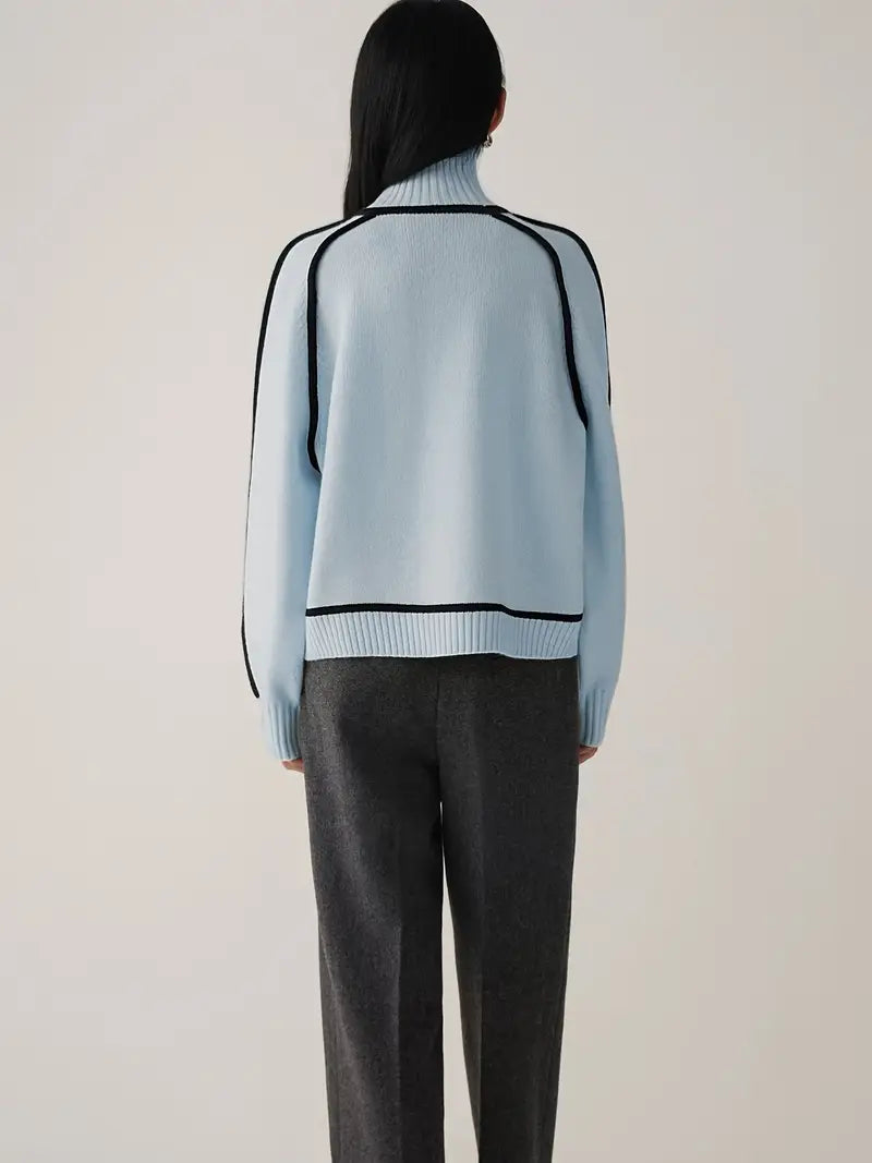 Dames Rollkraag Pullover | Lang, Strak Afgelijnd