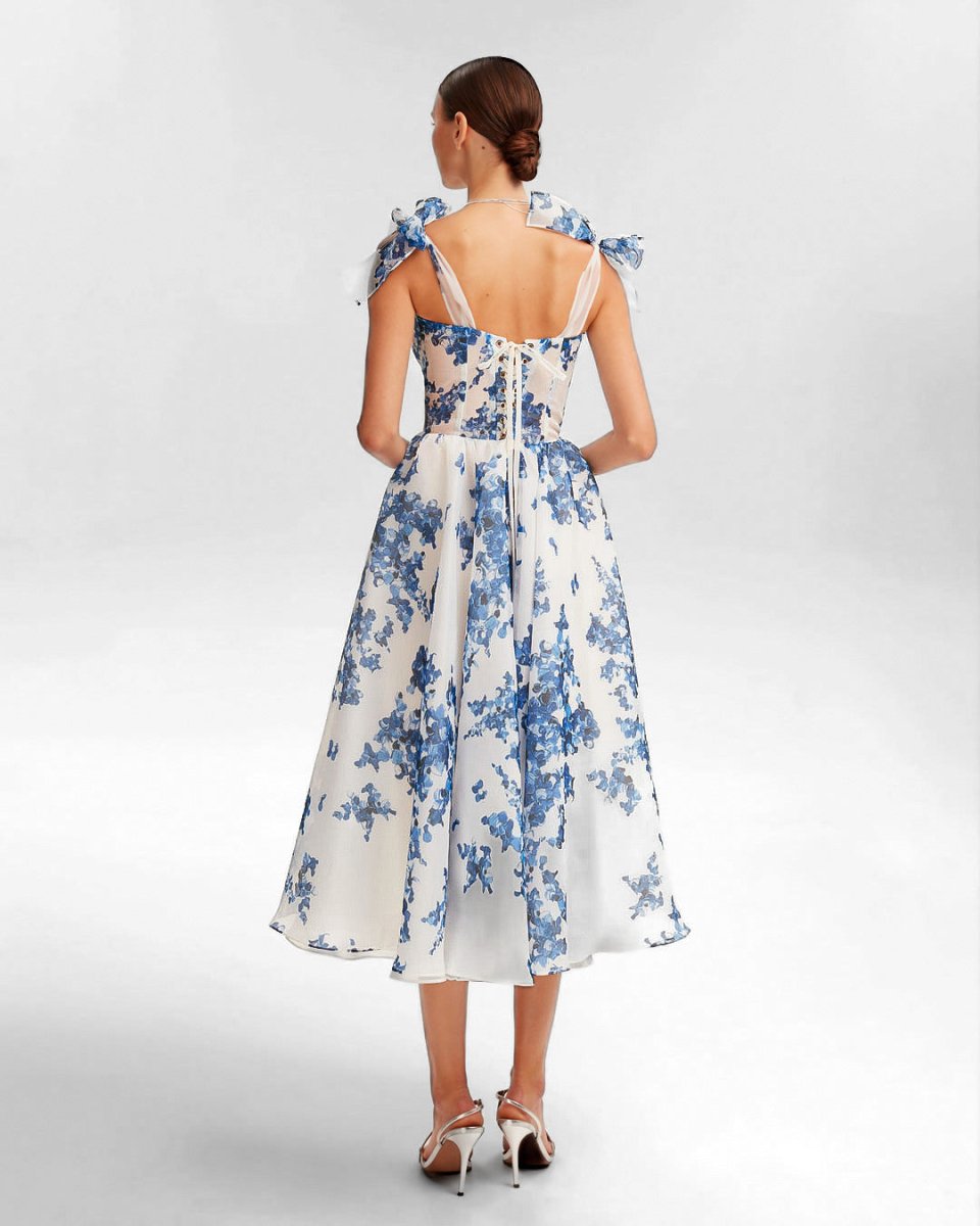 Dames Elegante bloemige zomerjurk | Midi