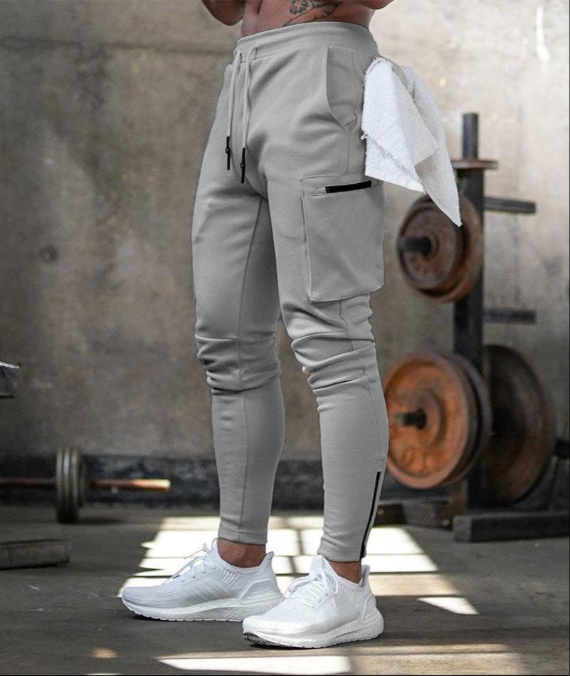 Heren Slim Fit Cargo Joggingbroek | Elastische Taille Trekkoord