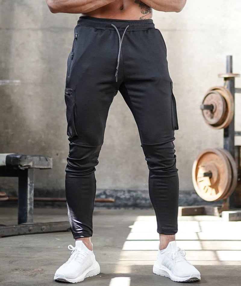 Heren Slim Fit Cargo Joggingbroek | Elastische Taille Trekkoord