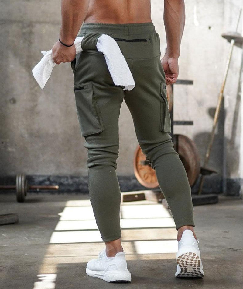 Heren Slim Fit Cargo Joggingbroek | Elastische Taille Trekkoord