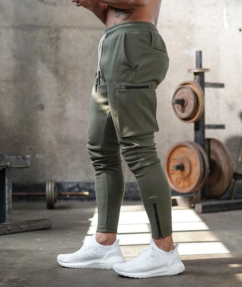 Heren Slim Fit Cargo Joggingbroek | Elastische Taille Trekkoord