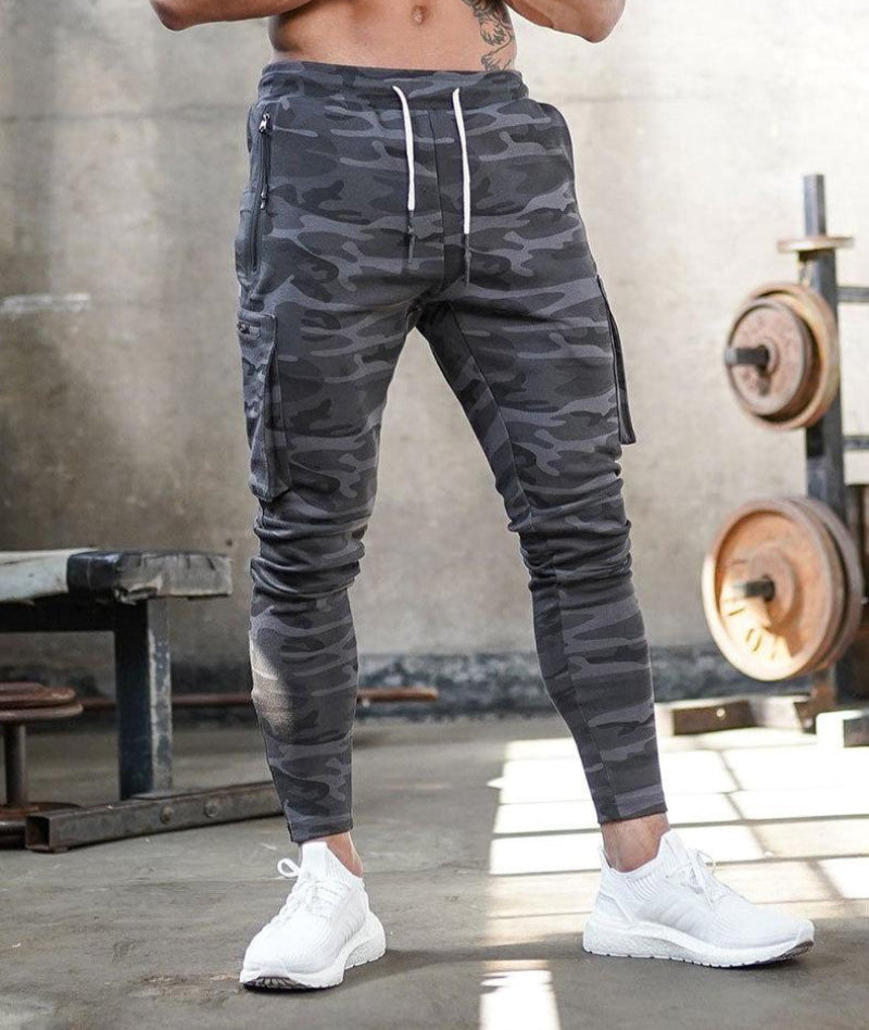 Heren Slim Fit Cargo Joggingbroek | Elastische Taille Trekkoord