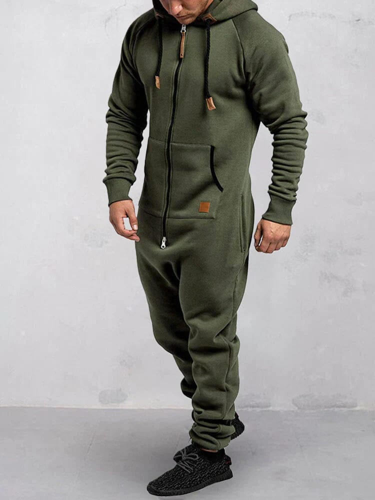 Heren comfortabele onesie trainingspak | Met capuchon ritssluiting
