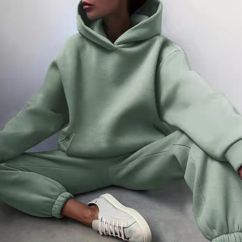 Dames comfortabele trainingspak set | Zachte hoodie elastische taille