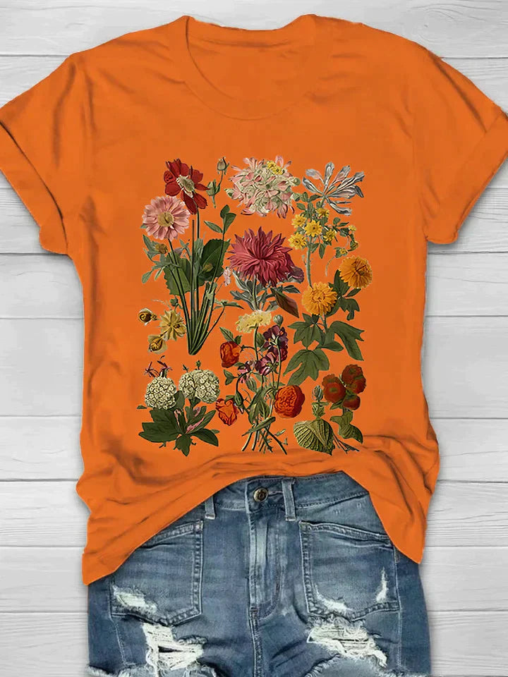 Dames Zomerse Bedrukte T-shirt | Korte Mouwen, Bloemenprint