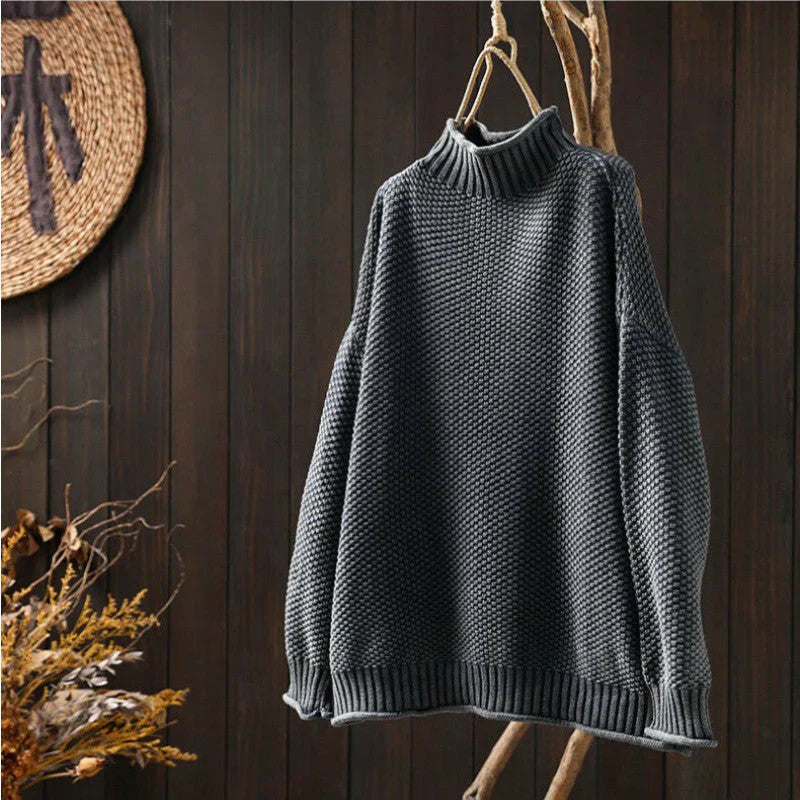 Stijlvolle Trui met Hoge Kraag – Warm, Comfortabel & Tijdloos