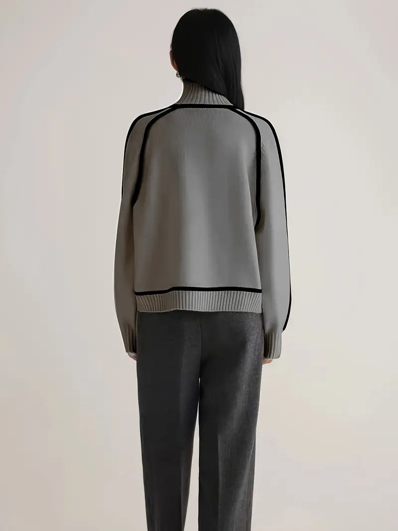Dames Rollkraag Pullover | Lang, Strak Afgelijnd