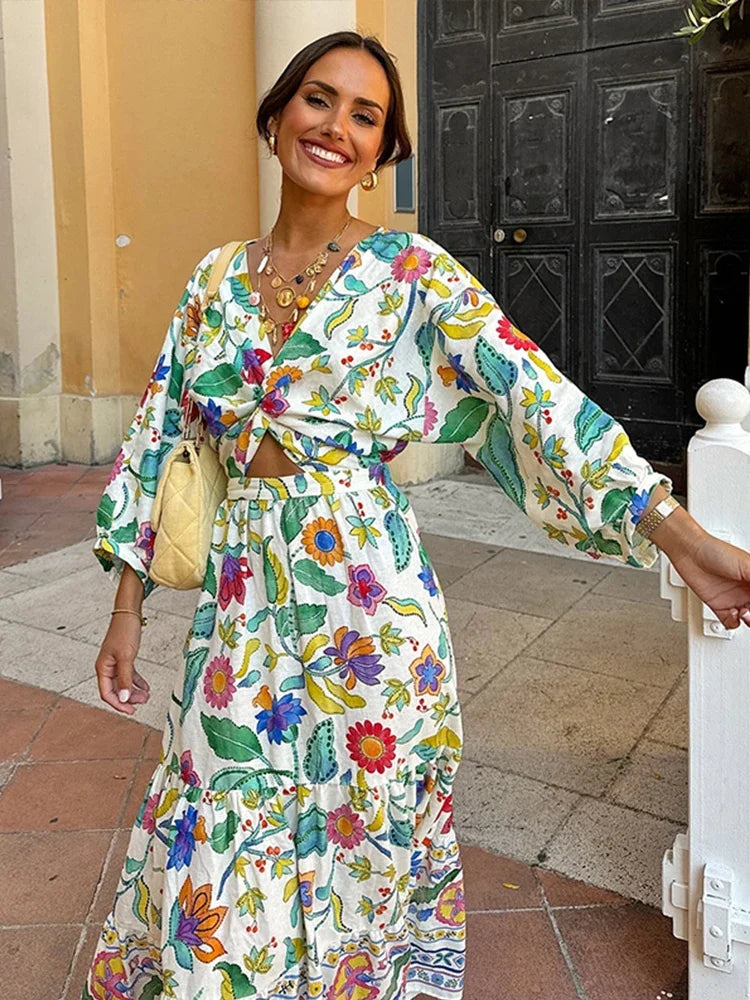 Dames Luchtige Gebloemde Zomerjurk | Maxi