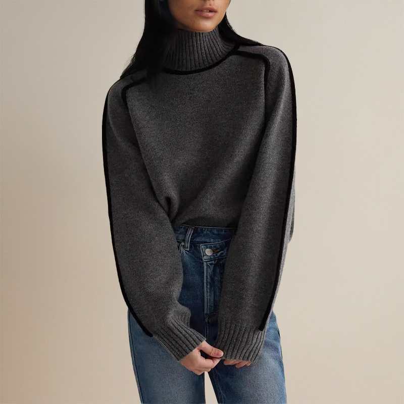 Dames Winter Coltrui | Lang, Met Contrasterende Bies