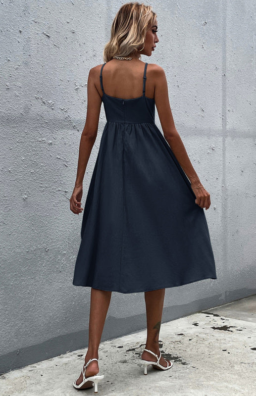 Abito midi elegante da donna | Estate & bottoni