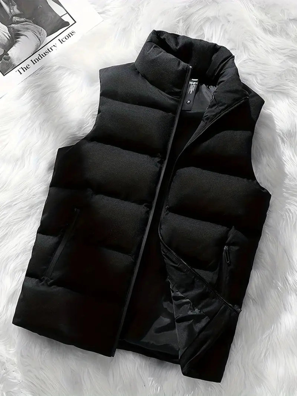 Gilet Invernale Imbottito Uomo | Nero, Chiusura Lampo