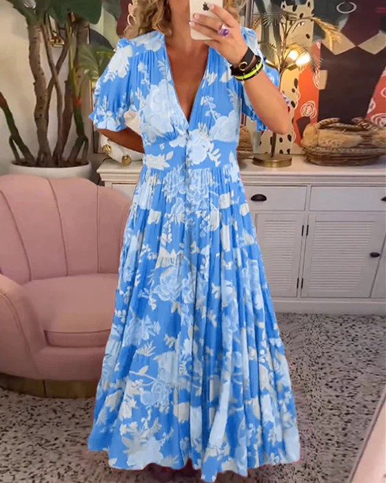 Isabella | Abito Estivo Elegante con Fiori per Donne | Maxi