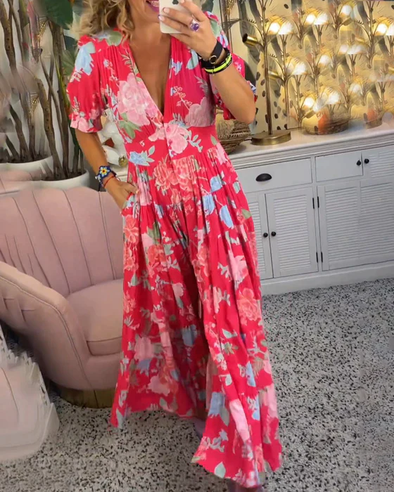 Isabella | Abito Estivo Elegante con Fiori per Donne | Maxi
