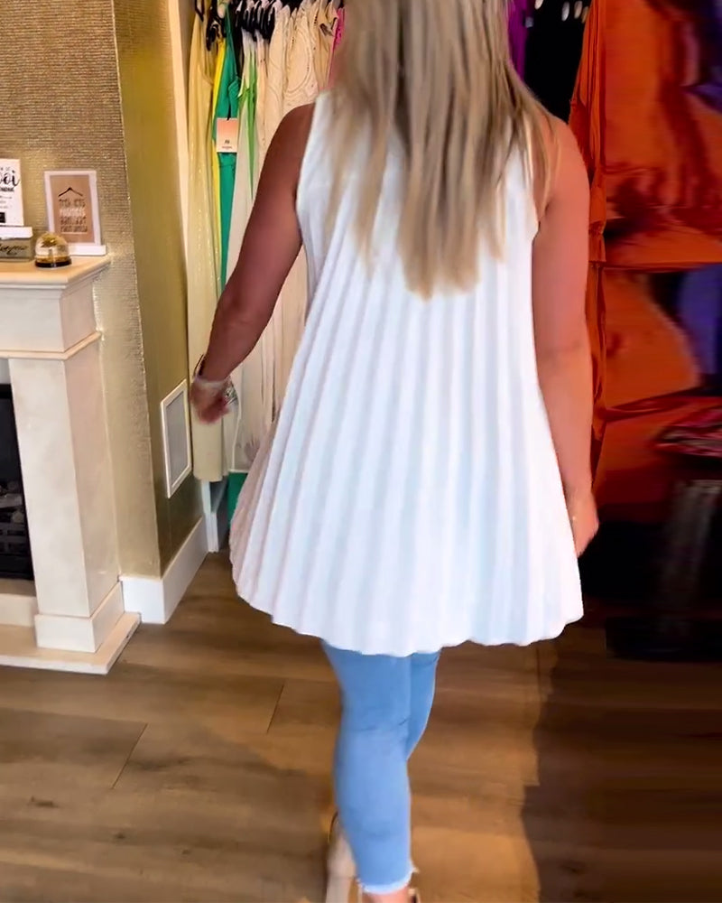 Dames elegante zomerblouse | lange mouwloze top