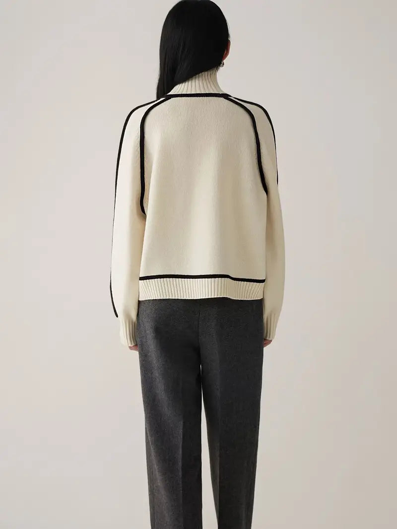 Dames Rollkraag Pullover | Lang, Strak Afgelijnd