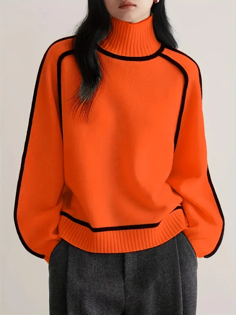 Dames Rollkraag Pullover | Lang, Strak Afgelijnd