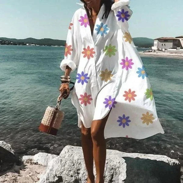 Dames Luchtige strandjurk met blouselook | Mini