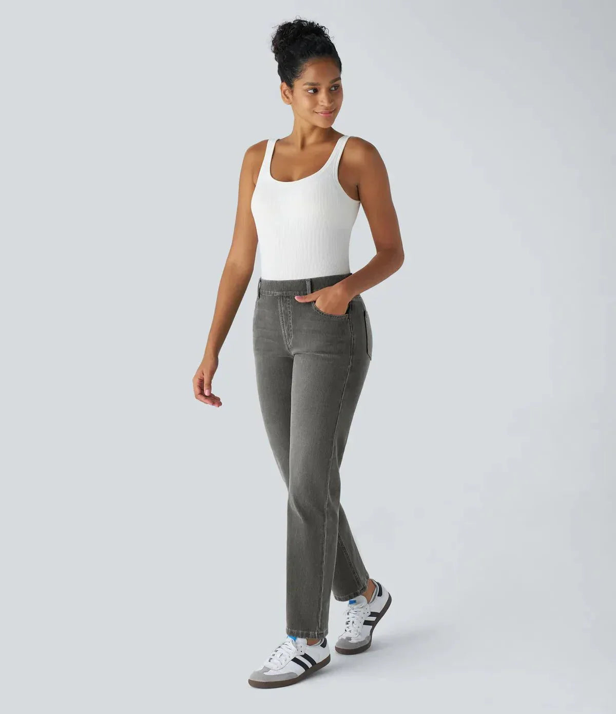 Dames Hoge Taille Zomer Jeans | Recht Model, Stretch