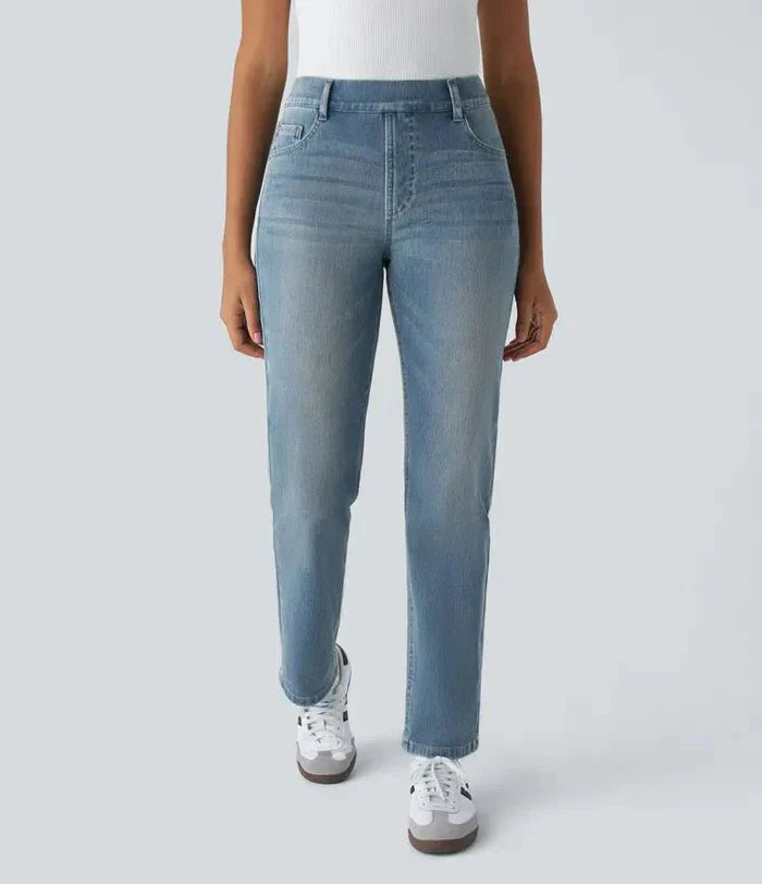 Dames Hoge Taille Zomer Jeans | Recht Model, Stretch