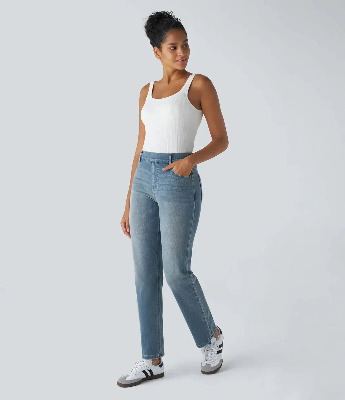 Dames Hoge Taille Zomer Jeans | Recht Model, Stretch