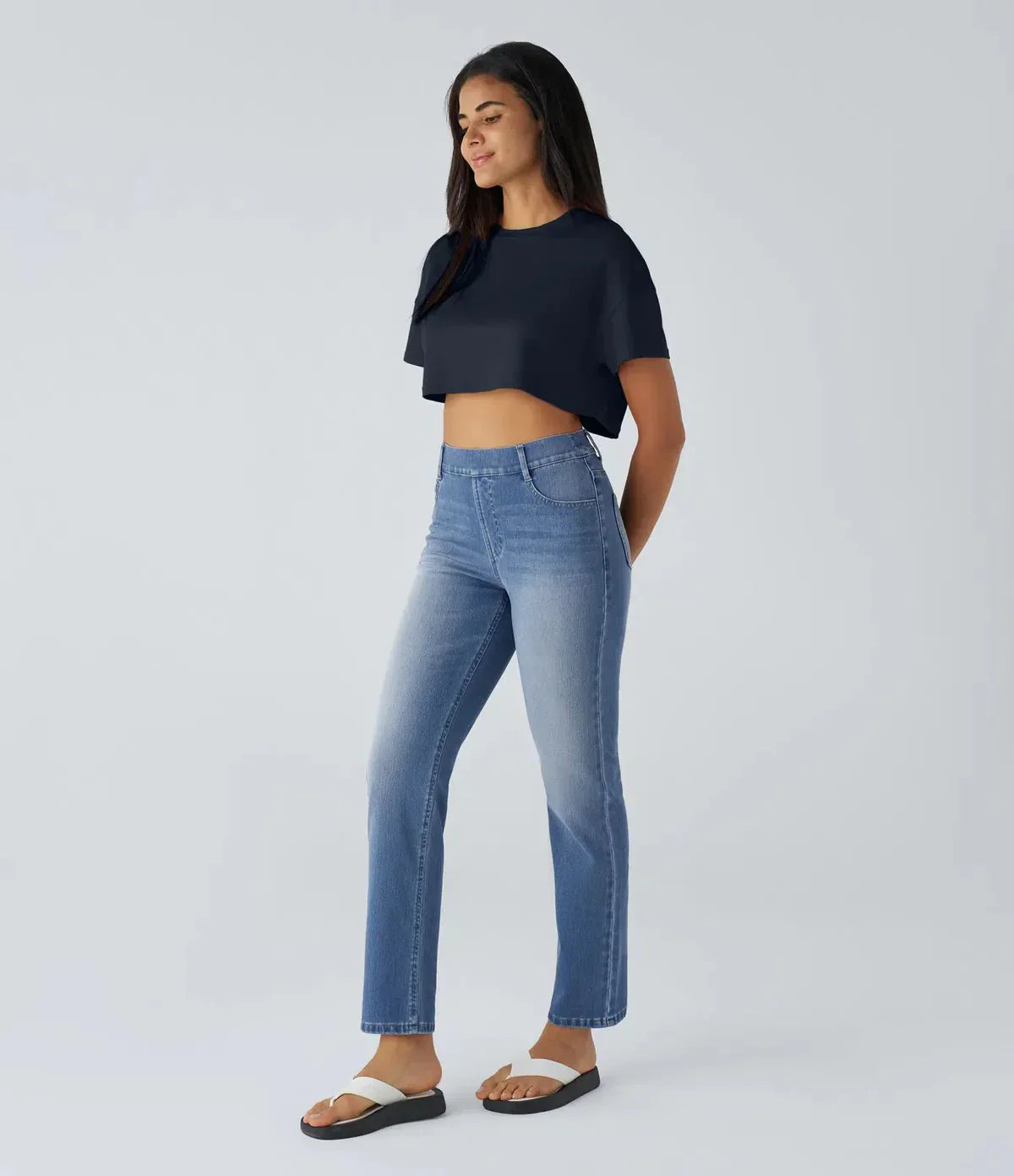 Dames Hoge Taille Zomer Jeans | Recht Model, Stretch