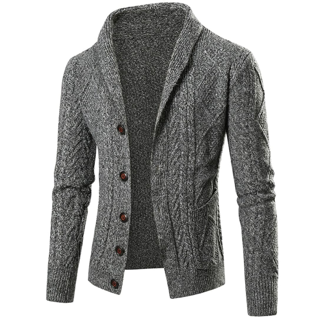 Heren Klassieke Herfst Strickjacke | Sjaalkraag, Lang