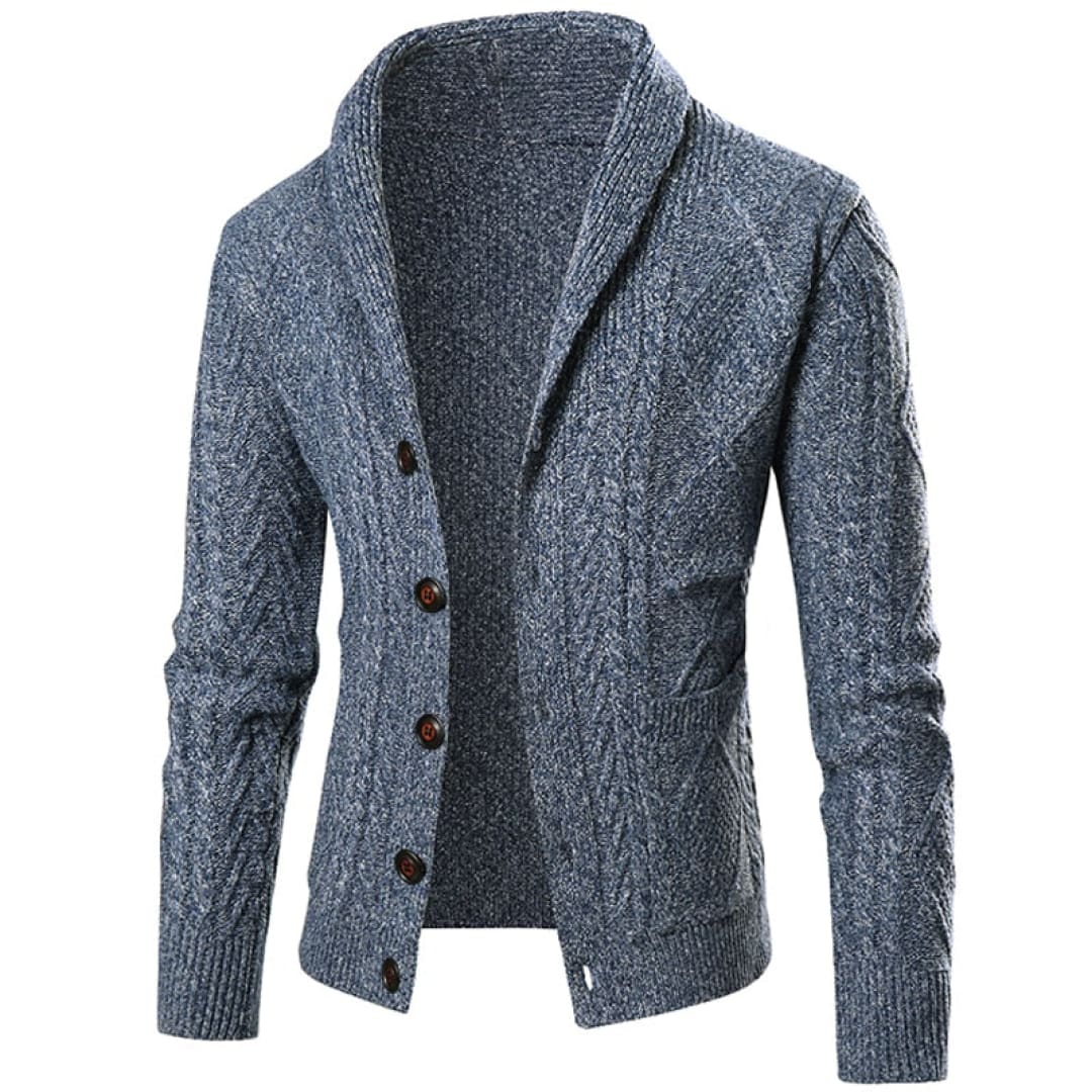 Heren Klassieke Herfst Strickjacke | Sjaalkraag, Lang