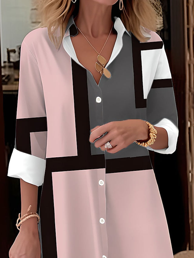 Dames Zomer Jurk | Geometrisch, Langemouw