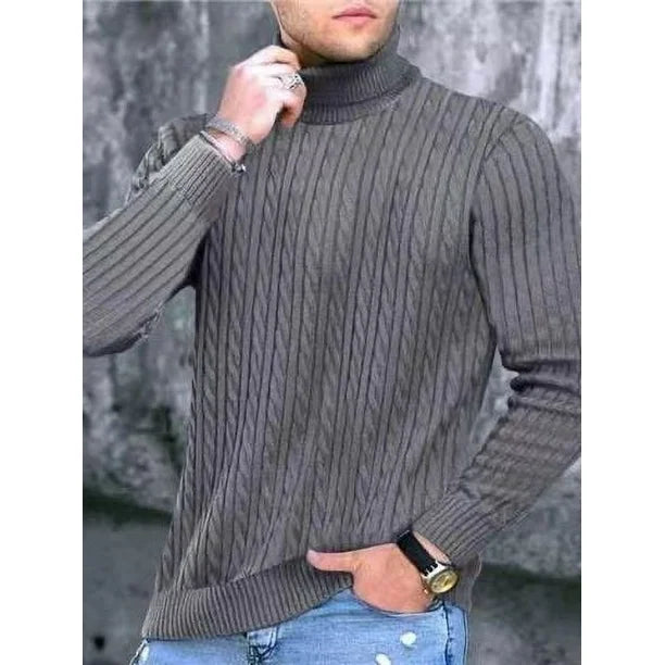 Heren Fijngebreide Pullover | Warme Rollkraagstijl