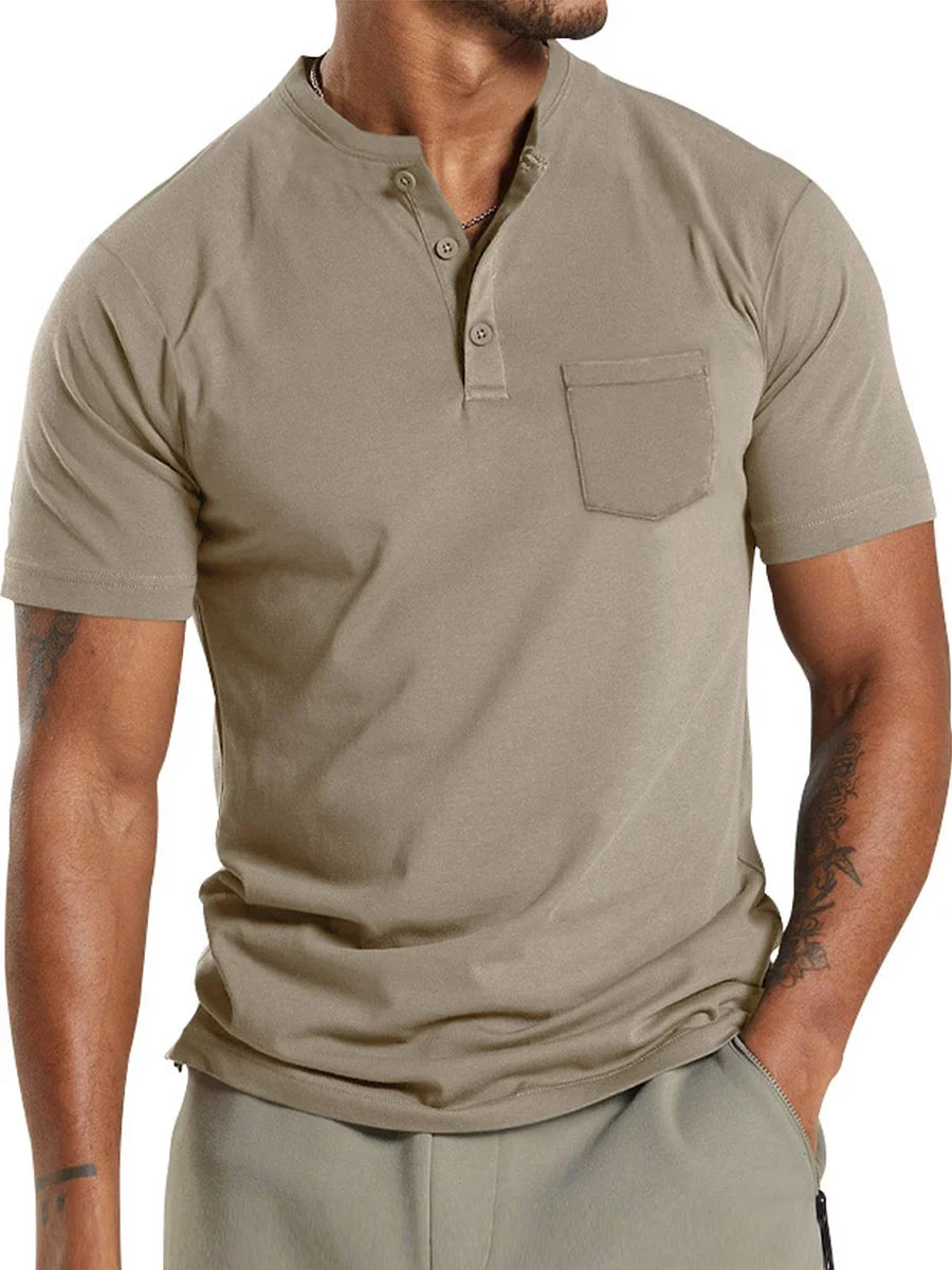 Heren Sportief T-shirt | Stehkragensluiting