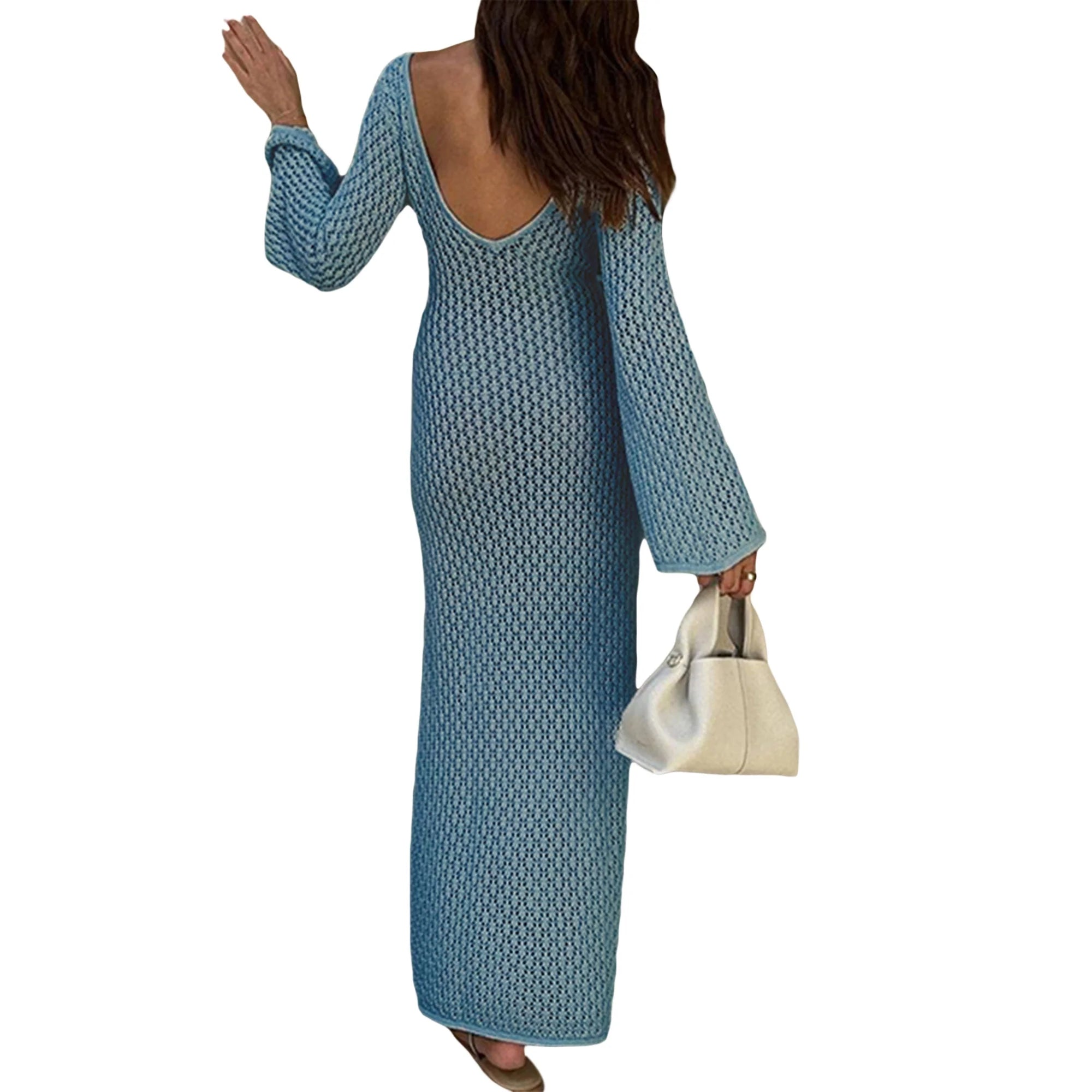 Abito estivo da donna in maglia con tessuto traforato | Maxi