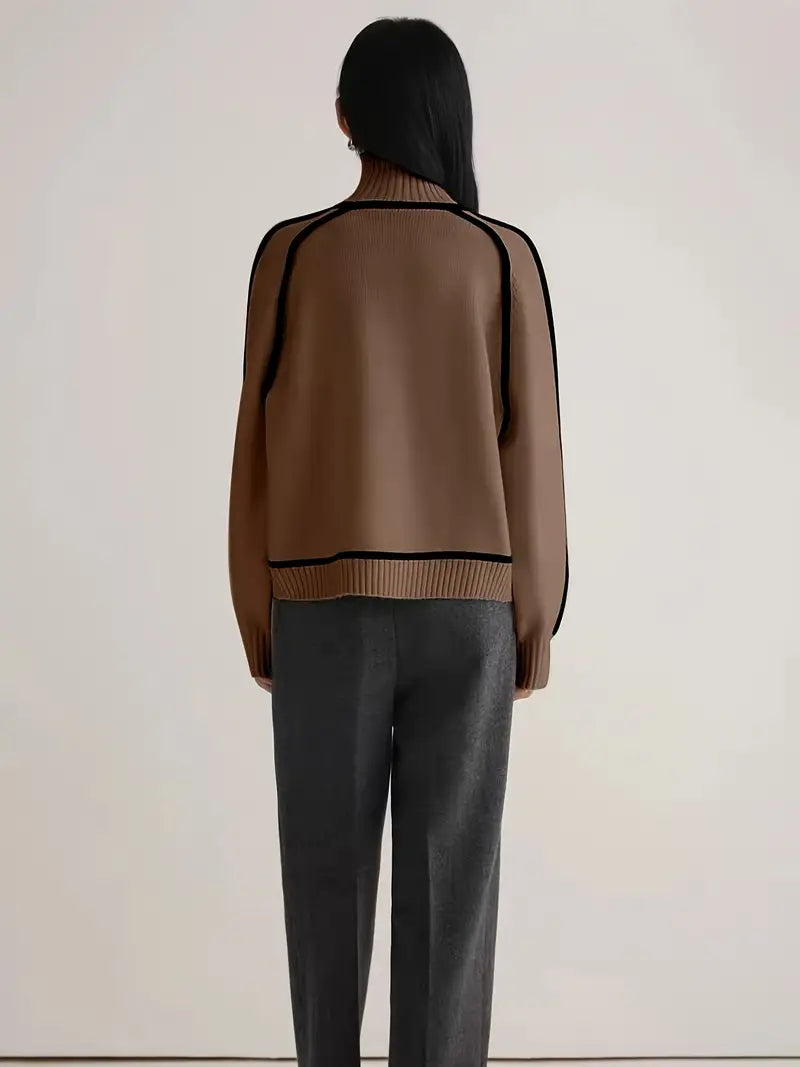 Dames Rollkraag Pullover | Lang, Strak Afgelijnd