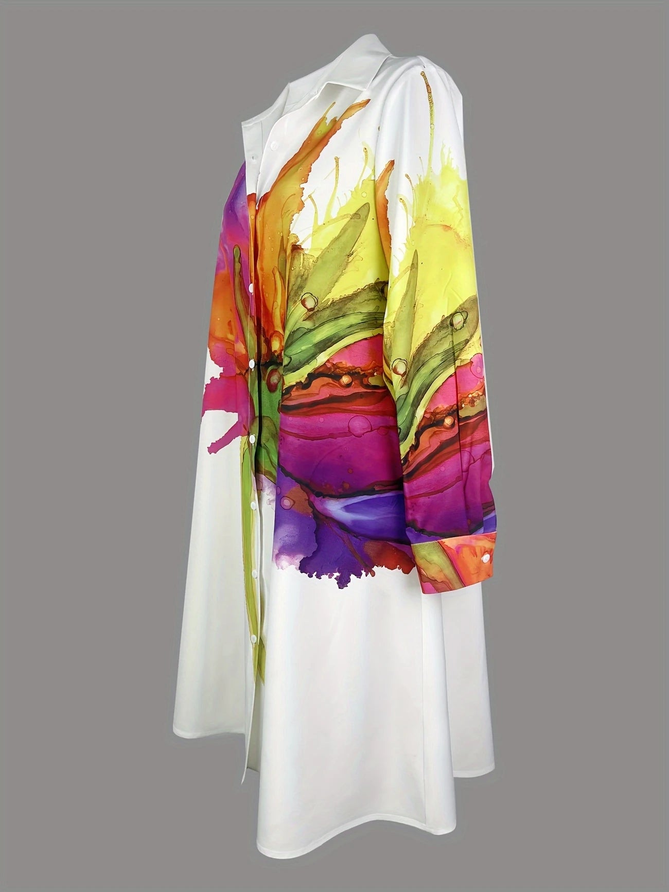 Dames Artistieke bloemendessin zomerjurk | Midi