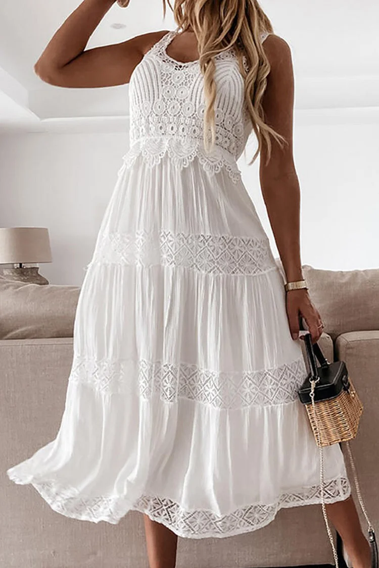 Dames Elegante gehaakte zomerjurk | Midi