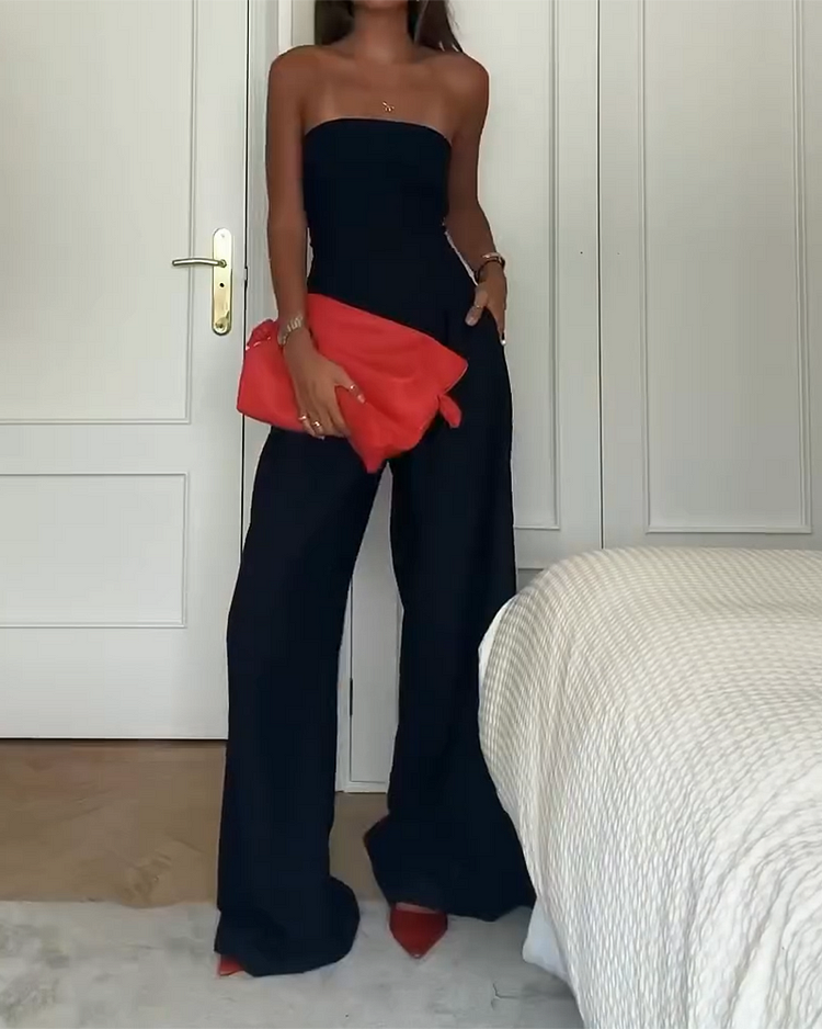Dames Zomer Jumpsuit | Strapless, Elegant
