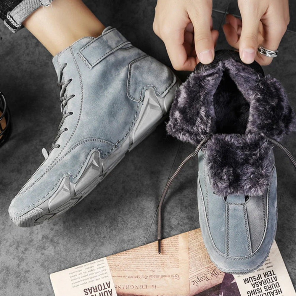 Heren Warme Winterschoenen – Gevoerd Veterlaarzen