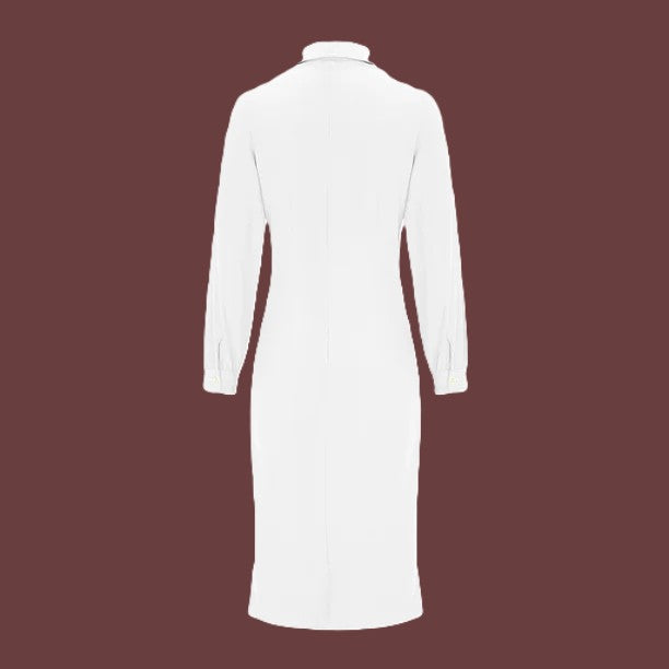Dames Elegante wikkeljurk met lange mouwen | Midi