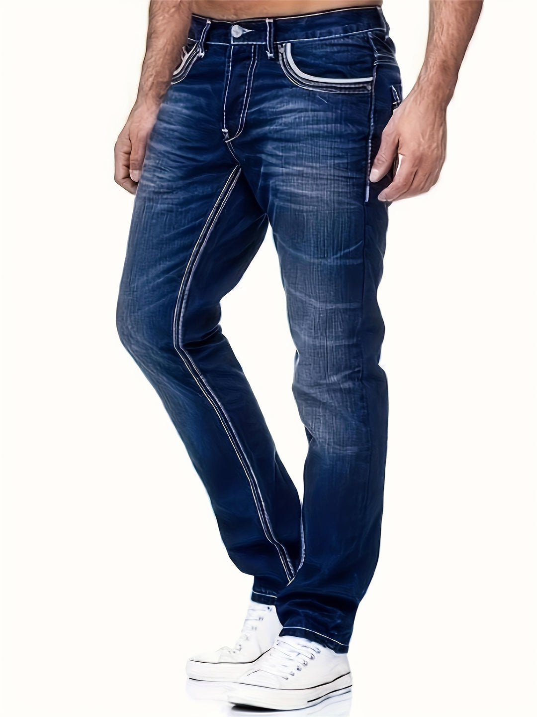 Heren Jeans Broek | Contrasterende Stiksels