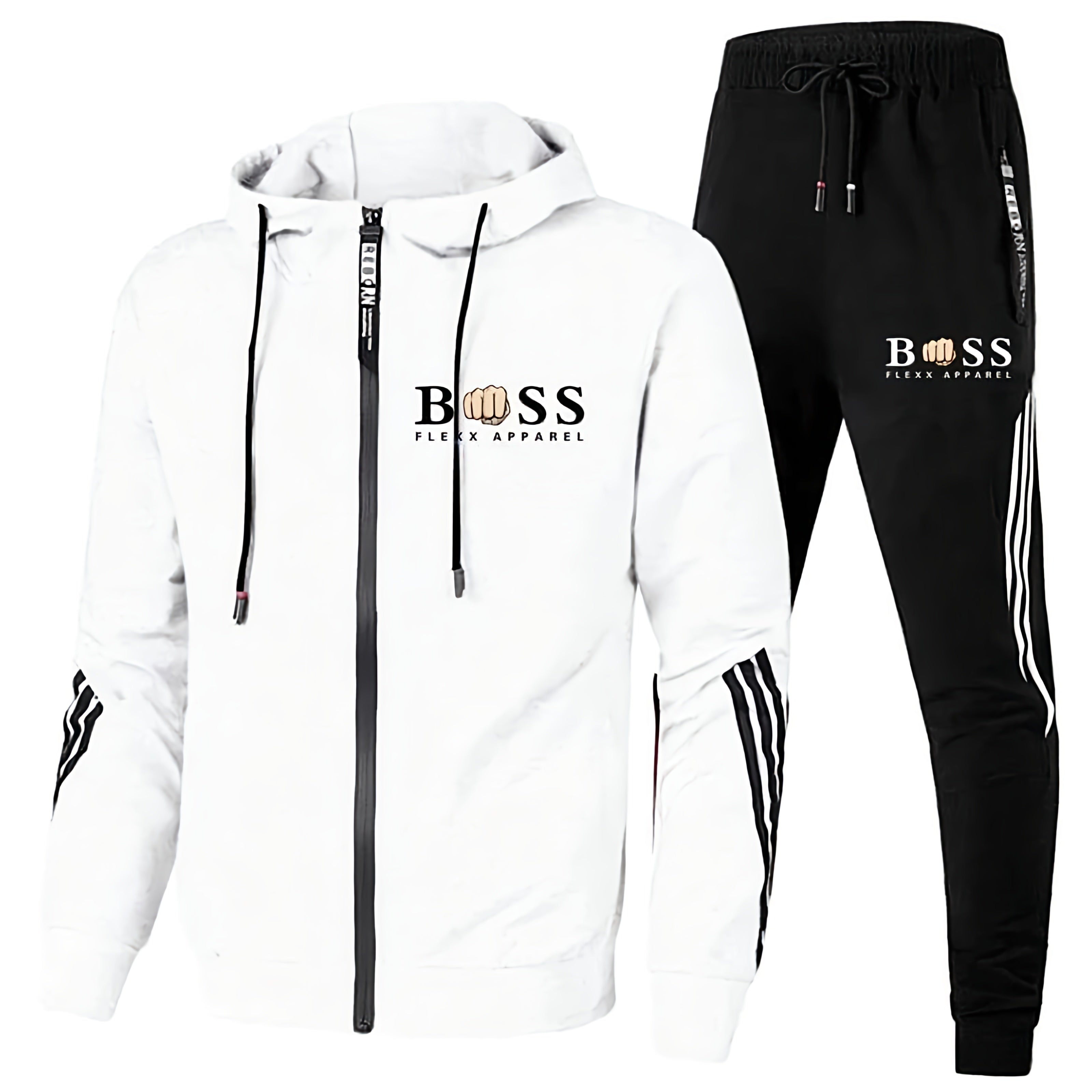 Heren sportief trainingspak | Hoodie met rits, joggingbroek